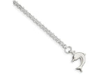 FJC Finejewelers Sterling Silver 10inch Hollow Polished 3-dimensional Dolphin Anklet