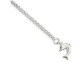FJC Finejewelers Sterling Silver 10inch Hollow Polished 3-dimensional Dolphin Anklet