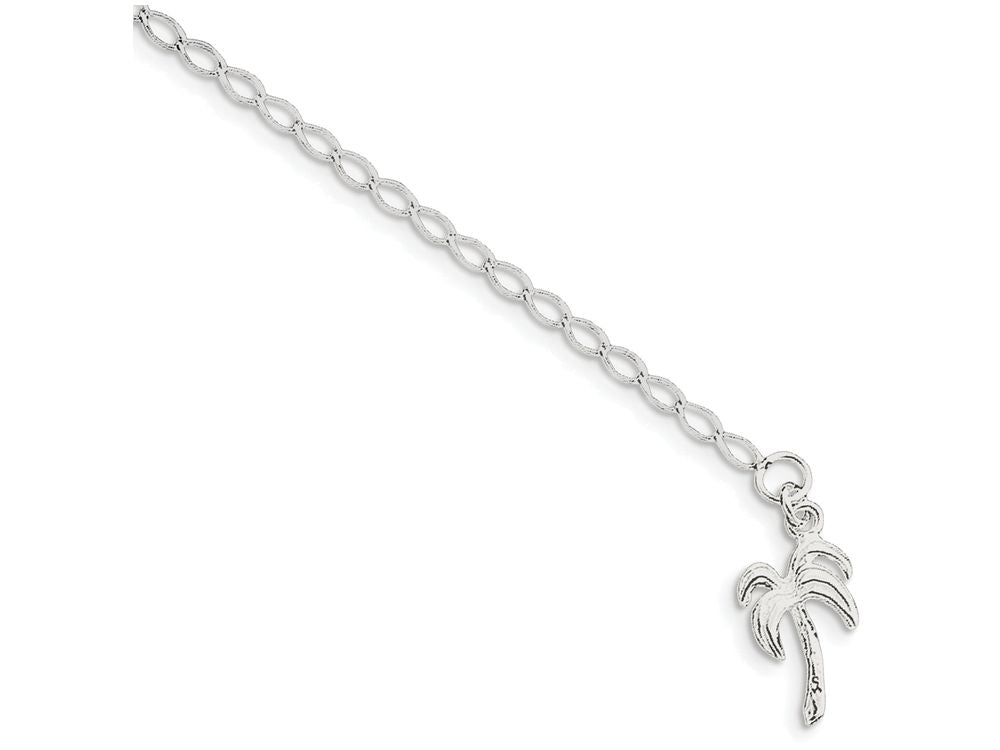 FJC Finejewelers Sterling Silver 10inch Solid Polished Palm Tree Anklet