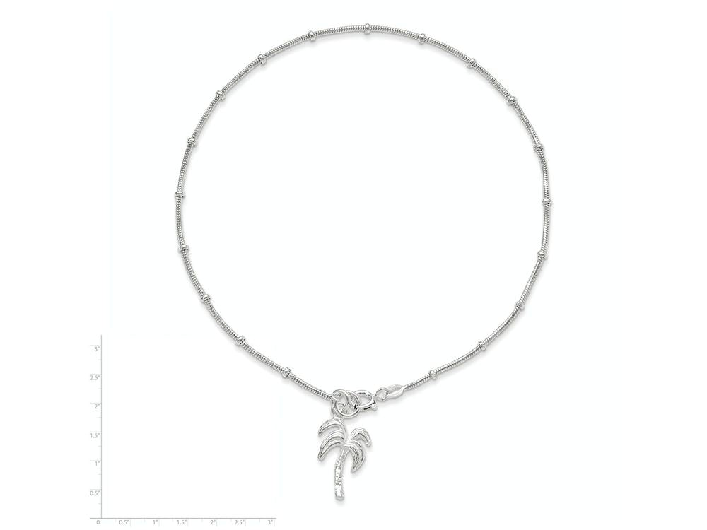 FJC Finejewelers Sterling Silver 10inch Solid Polished Palm Tree Anklet