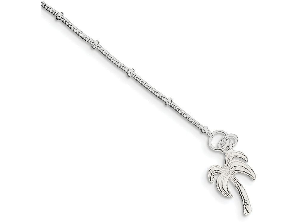 FJC Finejewelers Sterling Silver 10inch Solid Polished Palm Tree Anklet