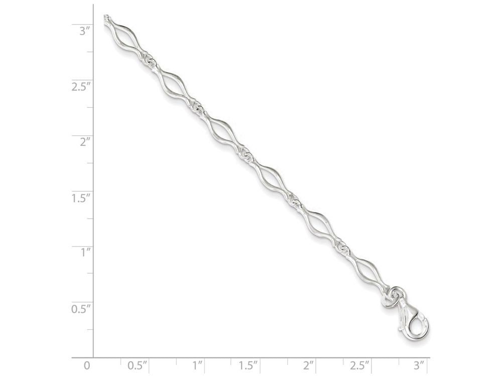 FJC Finejewelers Sterling Silver 10inch Solid Polished Fancy Link Anklet