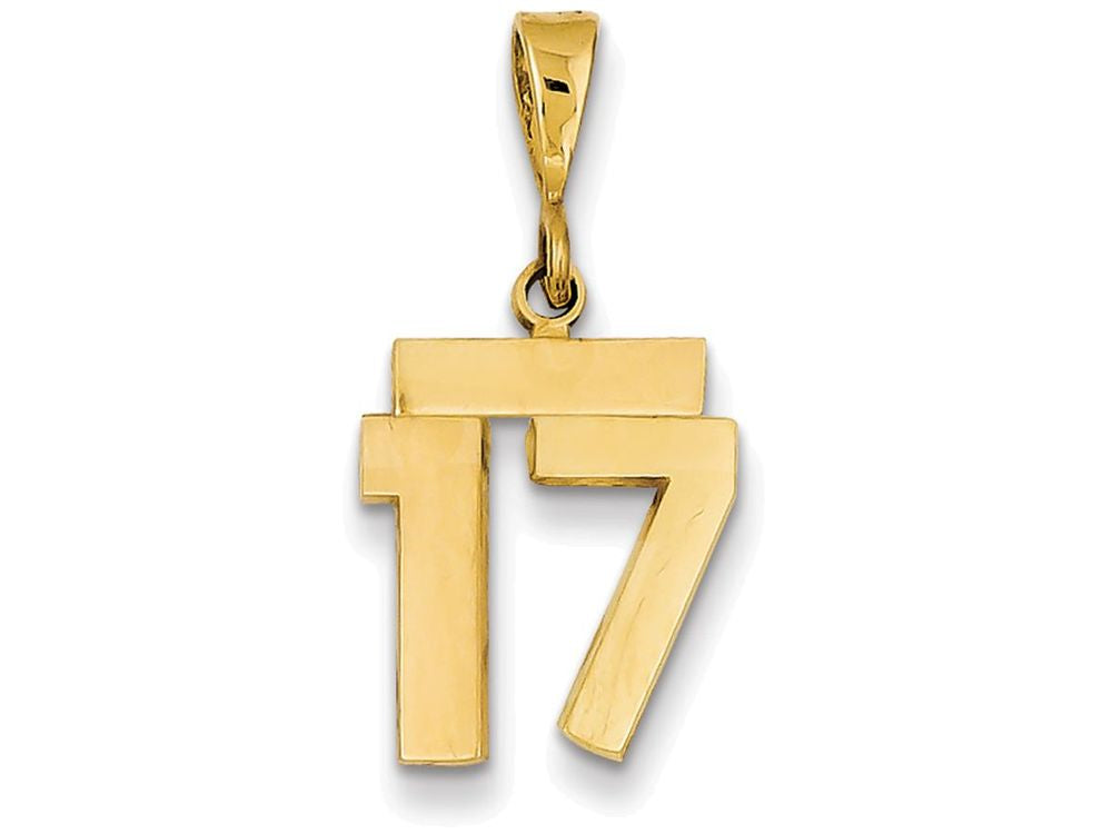 FJC Finejewelers 14k Yellow Gold Small Polished Number 17 Charm