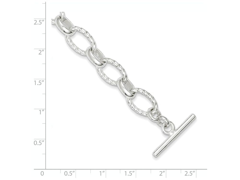 FJC Finejewelers Sterling Silver 7.75inch Polished Fancy Link Toggle Bracelet