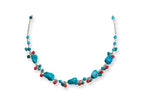 FJC Finejewelers Sterling Silver Dyed Howlite/turquoise/red Coral Necklace