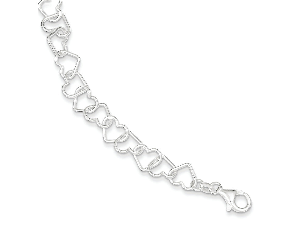 FJC Finejewelers Sterling Silver 7.5inch Polished Fancy Heart Link Bracelet
