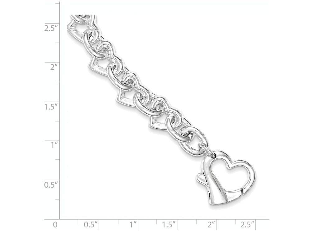 FJC Finejewelers Sterling Silver 7.5inch Polished Fancy Heart Link Bracelet