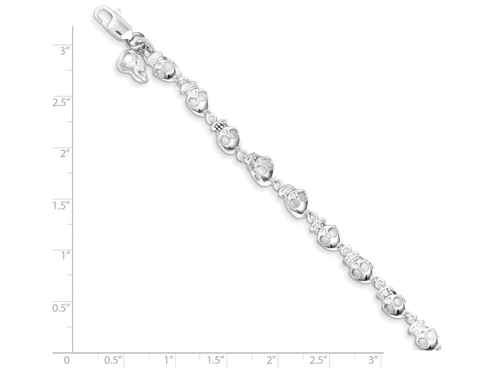 FJC Finejewelers Sterling Silver Skull Bracelet