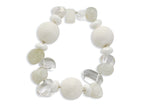 FJC Finejewelers Sterling Silver Coral Jade Moonstone Rock Quartz Stretch Bracelet