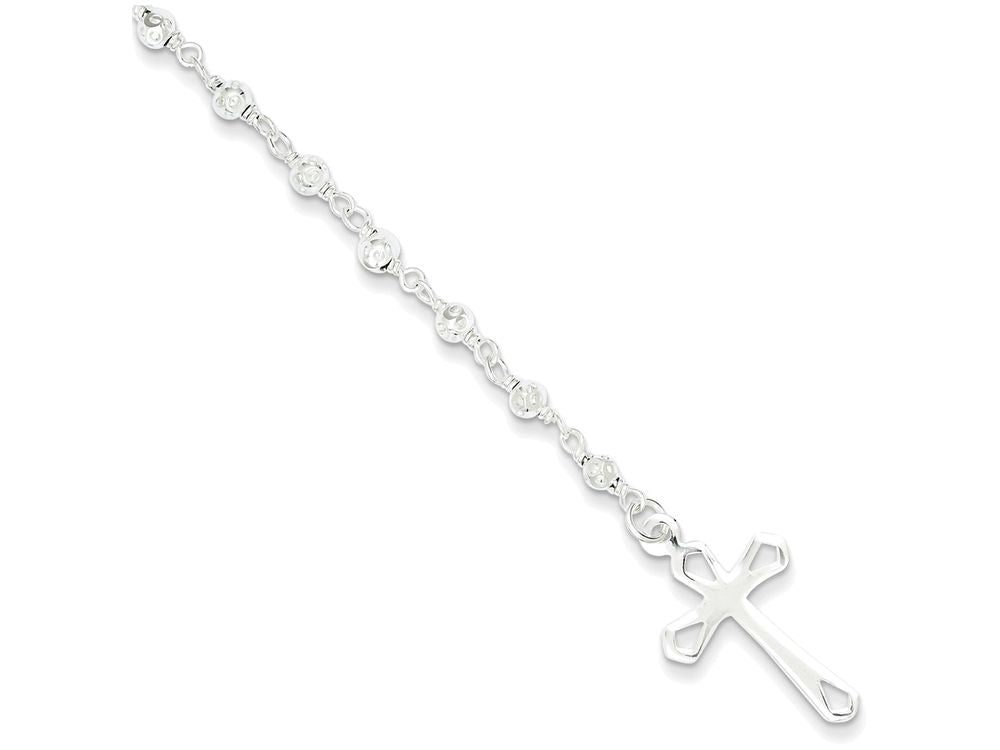 FJC Finejewelers Sterling Silver Polished Rosary Bracelet