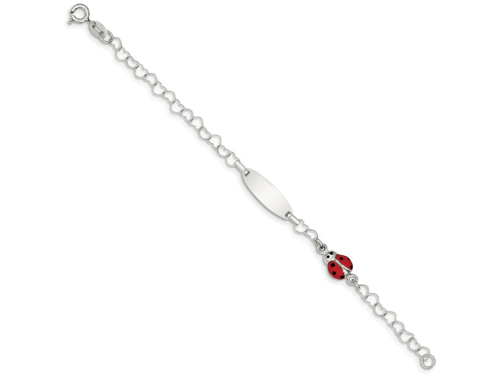 FJC Finejewelers Sterling Silver Polished Lady Bug Baby Engraveable Id Bracelet
