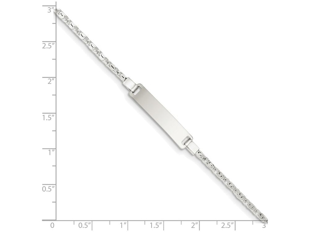 FJC Finejewelers Sterling Silver Polished Engraveable Children's Id Bracelet