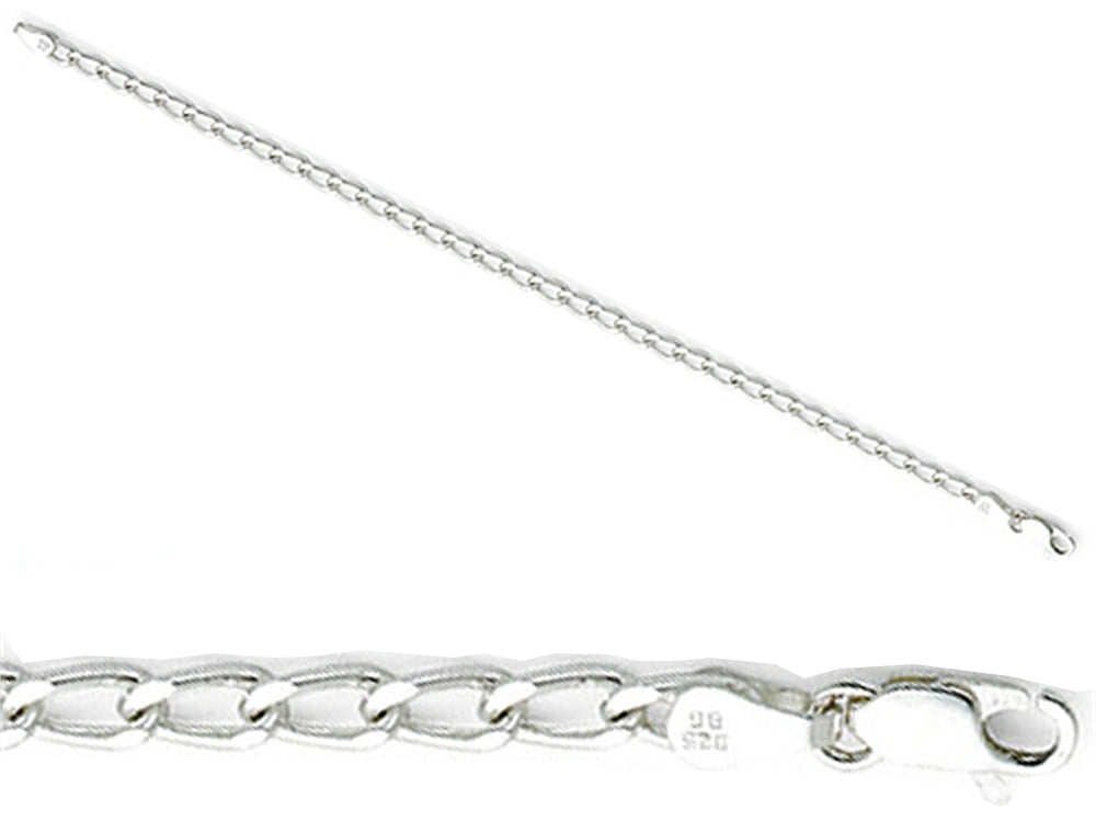 Amore LaVita™ Sterling Silver 3.2mm Open Link Charm Bracelet 7 inches