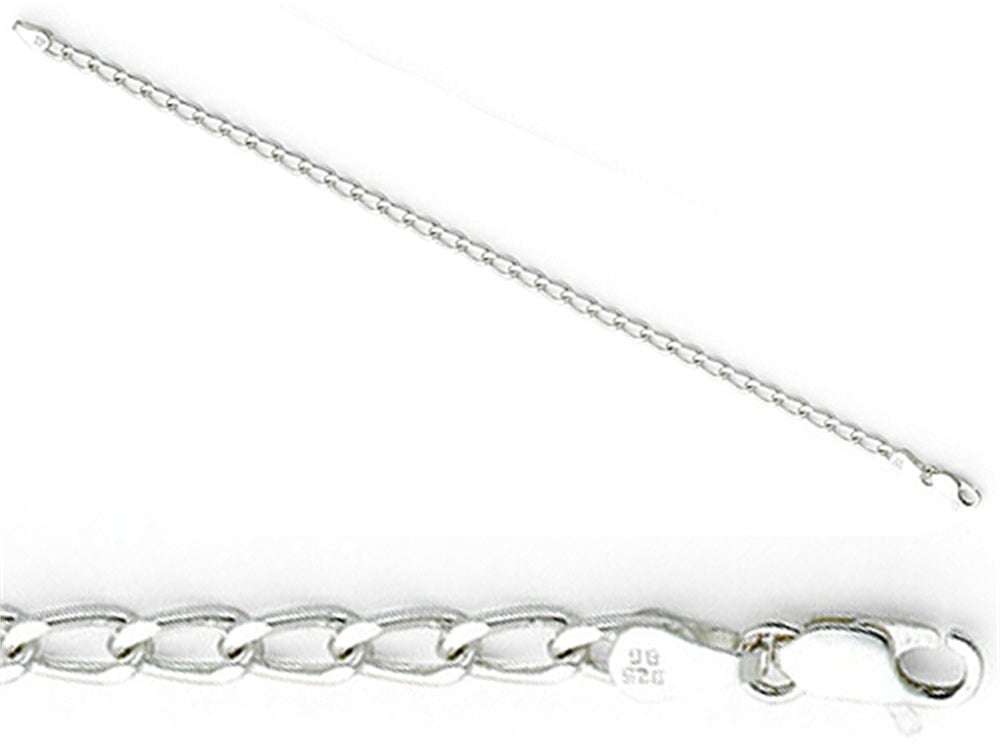 Amore LaVita™ Sterling Silver 3.2mm Open Link Charm Bracelet 8 inches