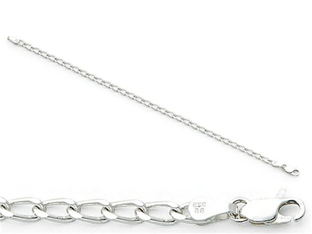 Amore LaVita™ Sterling Silver 4.3mm Open Link Charm Bracelet 8 inches