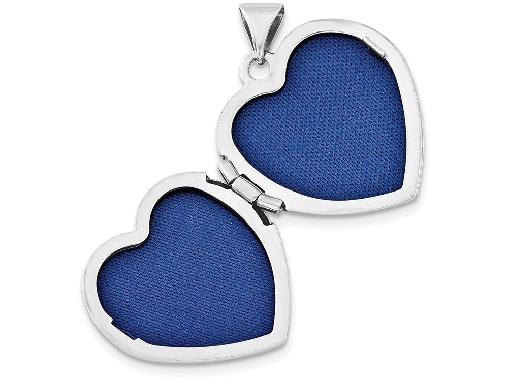 FJC Finejewelers Sterling Silver 18mm Heart Light Rose Preciosa Elements Border Locket Necklace
