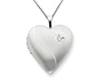 FJC Finejewelers 925 Sterling Silver 20mm Diamond Heart Locket Necklace - Chain Included