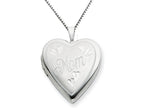FJC Finejewelers 925 Sterling Silver 20mm MOM Heart Locket Necklace - Chain Included