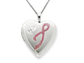 FJC Finejewelers 925 Sterling Silver 20mm Enameled Awarness Design Heart Locket Necklace - Chain Included