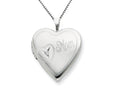 FJC Finejewelers 925 Sterling Silver 20mm Mom with Diamond Heart Locket Necklace - Chain Included