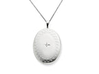 FJC Finejewelers 925 Sterling Silver 20mm Oval Diamond Locket Necklace - Chain Included