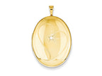 FJC Finejewelers 1/20 Gold Filled 20mm Diamond in Heart Oval Locket Necklace - Chain Included