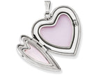FJC Finejewelers Sterling Silver 24mm Enameled Rose With Border Heart Locket Necklace