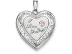 FJC Finejewelers Sterling Silver 24mm Enameled Rose With Border Heart Locket Necklace