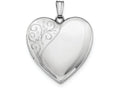 FJC Finejewelers Sterling Silver 24mm Polished Swirl Heart Locket Necklace