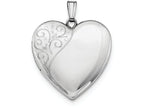 FJC Finejewelers Sterling Silver 24mm Polished Swirl Heart Locket Necklace