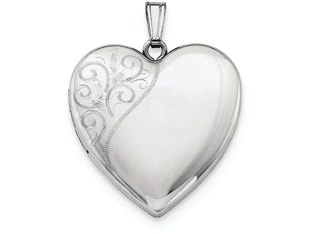 FJC Finejewelers Sterling Silver 24mm Polished Swirl Heart Locket Necklace