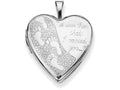FJC Finejewelers Sterling Silver 20mm Footprints Heart Locket Necklace