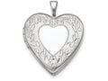 FJC Finejewelers Sterling Silver 20mm Floral Border Heart Locket Necklace