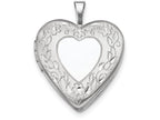 FJC Finejewelers Sterling Silver 20mm Floral Border Heart Locket Necklace
