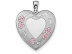 FJC Finejewelers Sterling Silver 24mm Enameled Floral Border Family Heart Locket Necklace