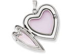 FJC Finejewelers Sterling Silver 24mm Enameled Floral Mom Family Heart Locket Necklace