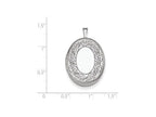 FJC Finejewelers Sterling Silver 26mm Leaf Border Oval Locket Necklace