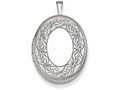FJC Finejewelers Sterling Silver 26mm Leaf Border Oval Locket Necklace