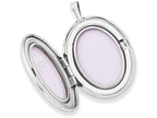 FJC Finejewelers Sterling Silver 26mm Enameled Flower And Scroll Oval Locket Necklace