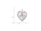 FJC Finejewelers Sterling Silver 20mm Enameled Butterfly Heart Locket Necklace