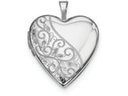 FJC Finejewelers Sterling Silver 20mm Swirl and Polished Heart Locket Necklace