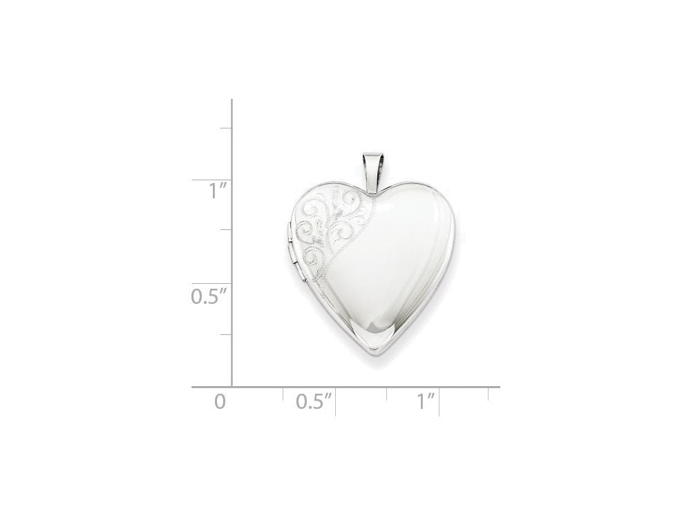 FJC Finejewelers Sterling Silver 20mm Polished Swirl Heart Locket Necklace