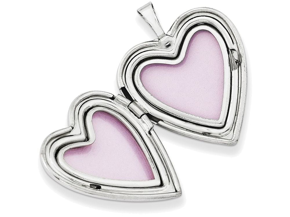 FJC Finejewelers Sterling Silver 20mm Polished Swirl Heart Locket Necklace