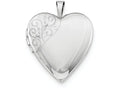 FJC Finejewelers Sterling Silver 20mm Polished Swirl Heart Locket Necklace
