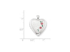 FJC Finejewelers Sterling Silver 20mm Enameled Floral Mom Heart Locket Necklace
