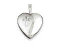 FJC Finejewelers Sterling Silver and Diamond 16mm D/c Cross Heart Locket Necklace