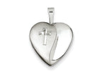 FJC Finejewelers Sterling Silver and Diamond 16mm D/c Cross Heart Locket Necklace