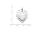 FJC Finejewelers Sterling Silver 24mm D/c Cross Heart Locket Necklace