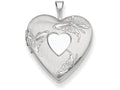 FJC Finejewelers Sterling Silver 20mm D/c Butterflies Heart Locket Necklace