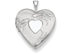 FJC Finejewelers Sterling Silver 20mm D/c Butterflies Heart Locket Necklace